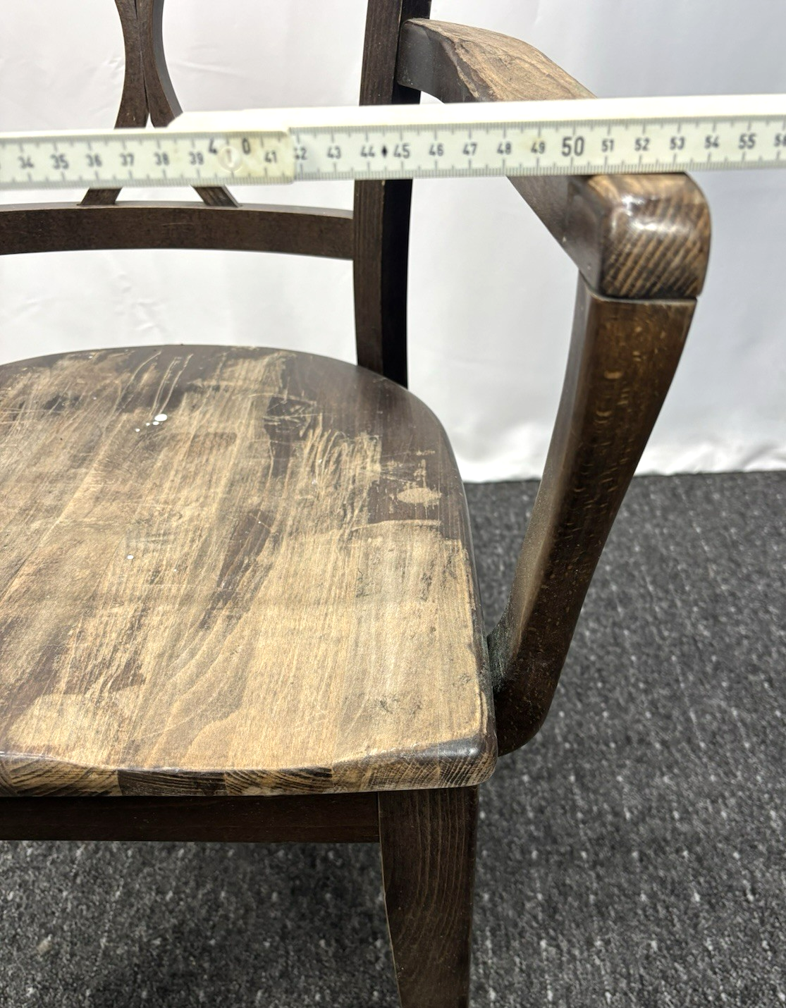 Holz Armlehnstuhl Vintage Stuhl Gastronomie Café Stil an Bastler