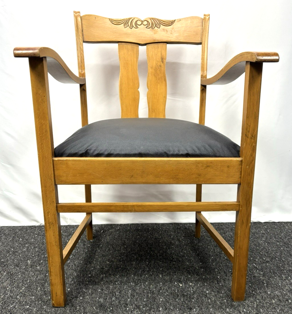 Armlehnstuhl Art Deco Büro Schreibtisch Vintage Buche Federkern