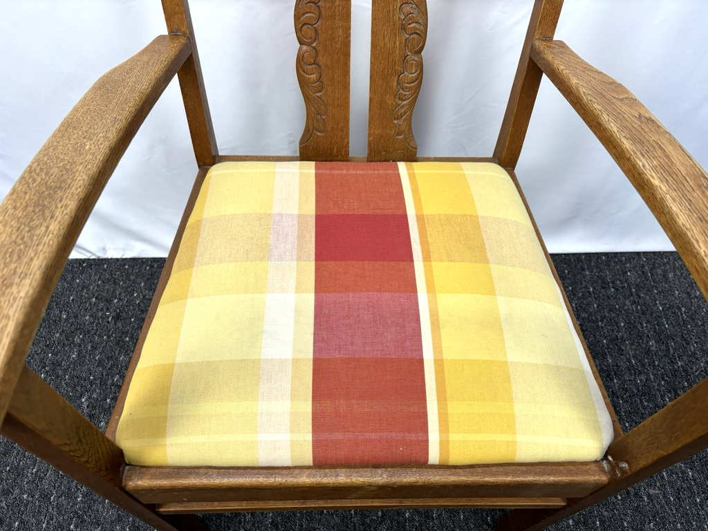 Armlehnstuhl Art Deco Vintage Büro Holzschnitzarbeiten