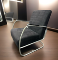 1 von 2 Sessel Bauhaus Stahlrohr Stoffbezug Freischwinger Fauteuil Thonet Gispen