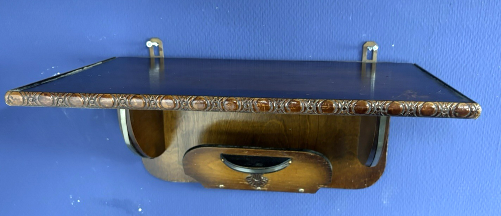 Regalbrett/ Ablage mit Schlüsselhalter Massivholz Art Deco Antik