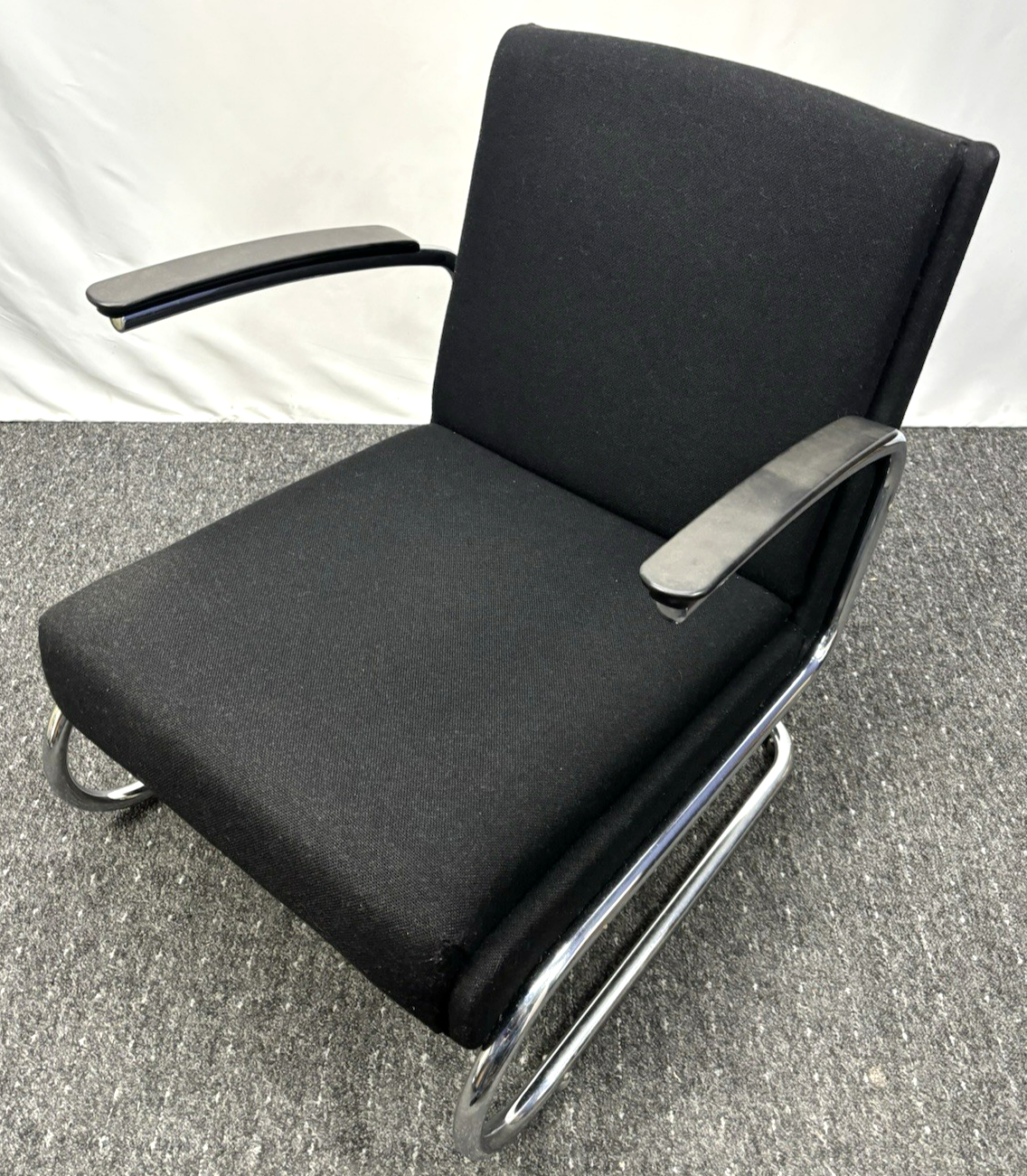 Sessel Freischwinger Stahlrohrmöbel Thonet Stil Bauhaus Vintage Büro Wohnzimmer