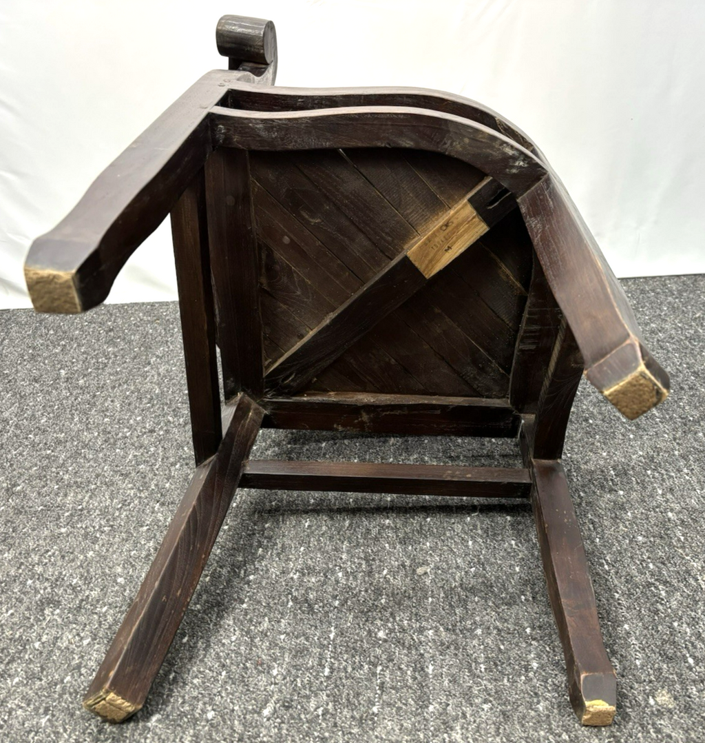 1 von 2 Eckstuhl Kolonial Stil Massivholz Art Deco Vintage Büro Captainchair