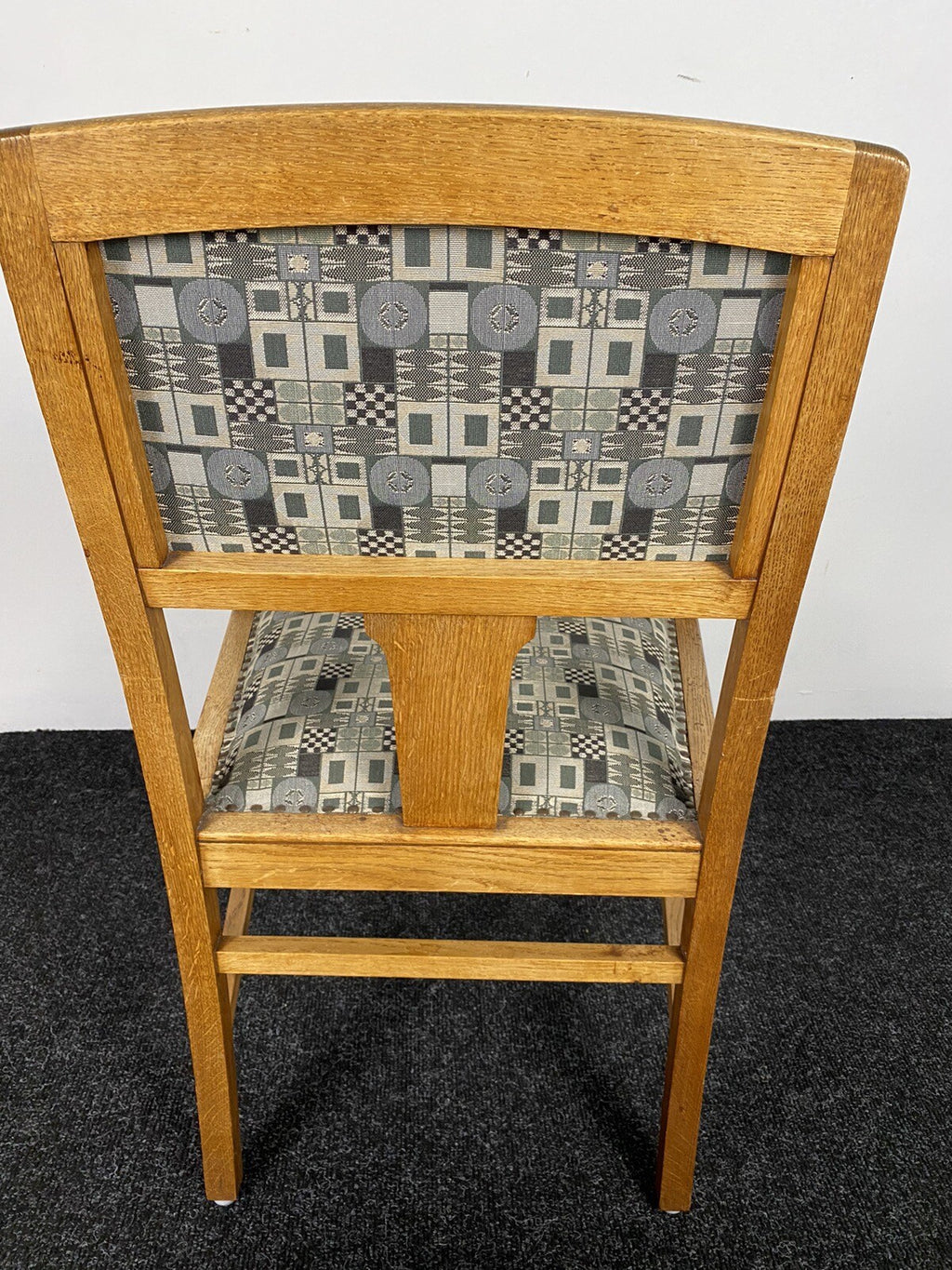 1von 5 Bürostuhl Stoff Wiener Werkstätte Entwurf Josef Hoffmann Art Deco Bauhaus