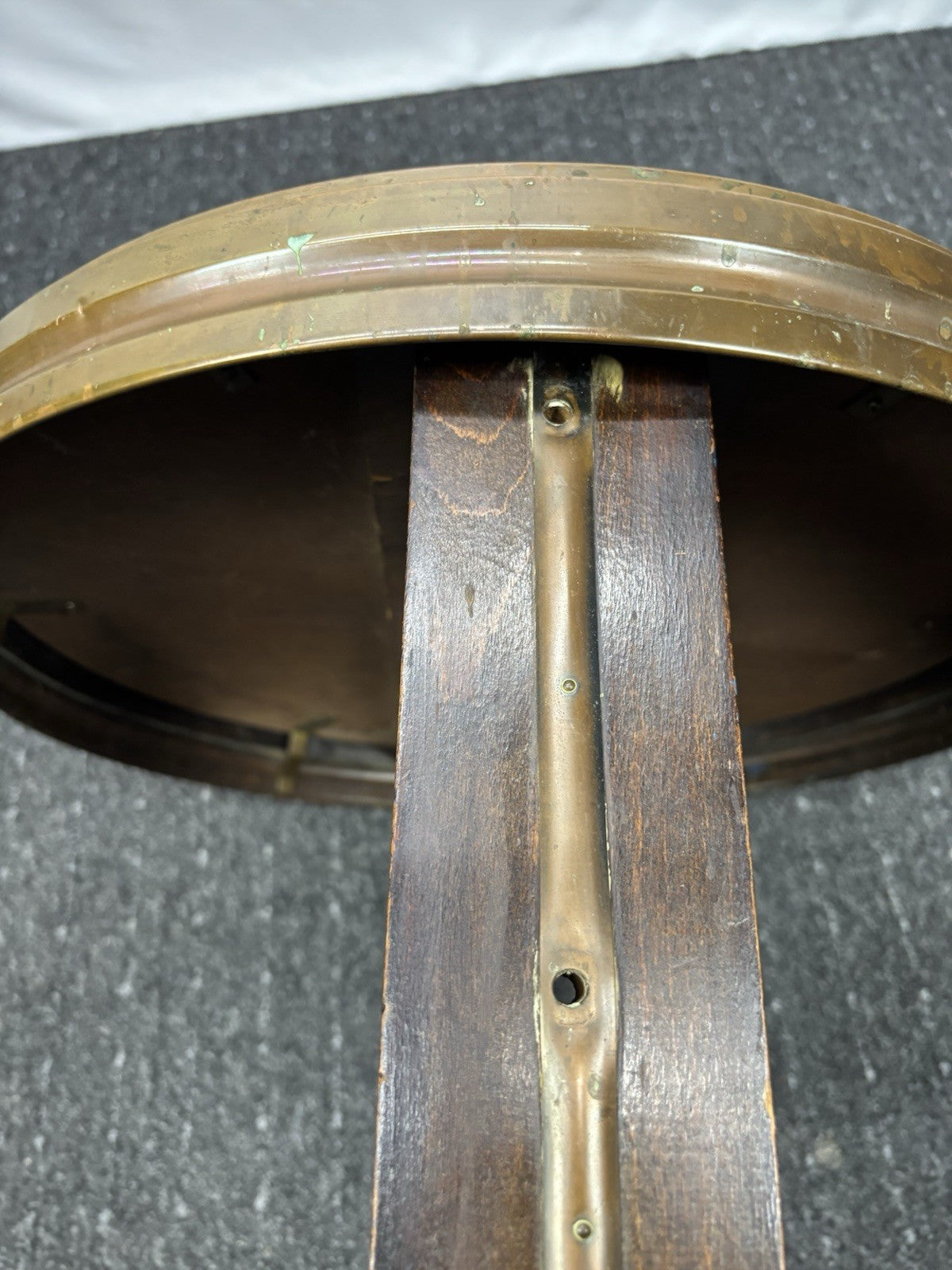 Tisch Rund Beistelltisch Art Deco Vintage Antik Kupfer Holz ca. 53 cm