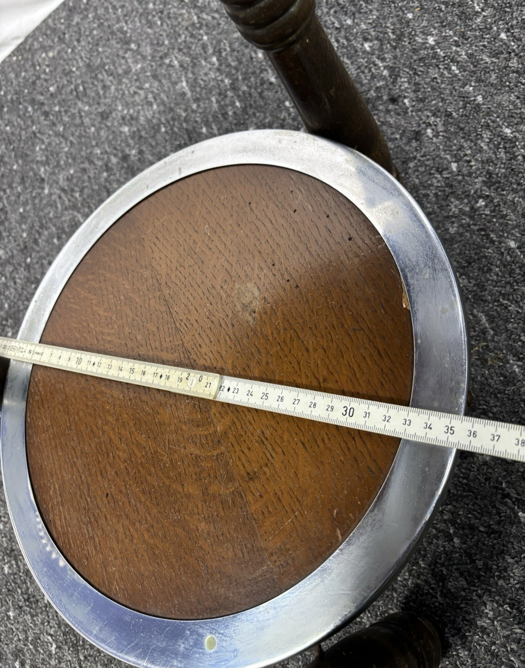 Beistelltisch Rauchertisch Art Deco Rund Holz Glas 2 Böden Vintage