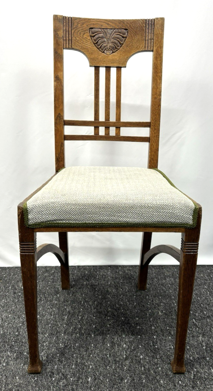 1 von 6 Holz Küchenstuhl Esszimmer Schnitzarbeiten Art Deco Vintage