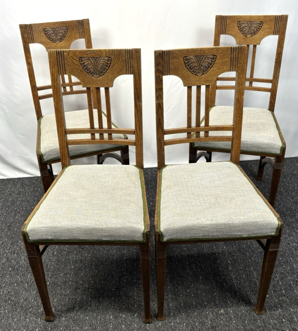 1 von 6 Holz Küchenstuhl Esszimmer Schnitzarbeiten Art Deco Vintage