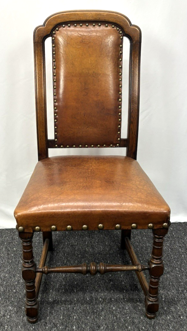 4er Set Esszimmerstuhl spanischer Stil Holz Leder Art Deco 