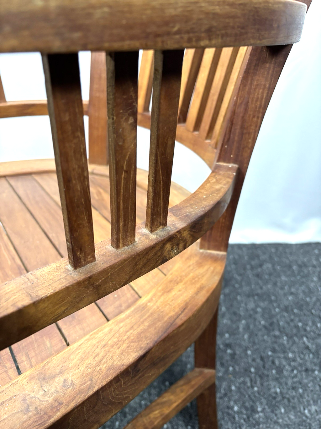 1 von 6 Massivholz Armlehnstuhl im Kolonialstil Art Deco Antik Büro Schreibtisch