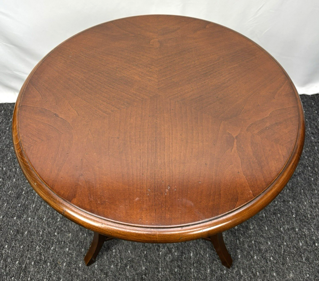 Beistelltisch Tisch Rund Holz Art Deco Vintage ca. 64 cm hoch