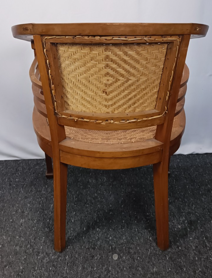 Antiker Kolonialstil Sessel Rattangeflecht Armlehnstuhl Tropenholz Original