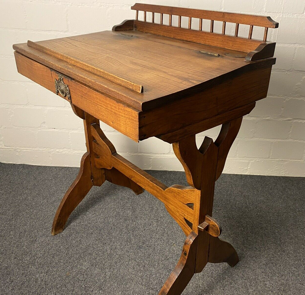 Antiker Holztisch, Schreibtisch, Massivholz, Sekretär, Zeichnentisch