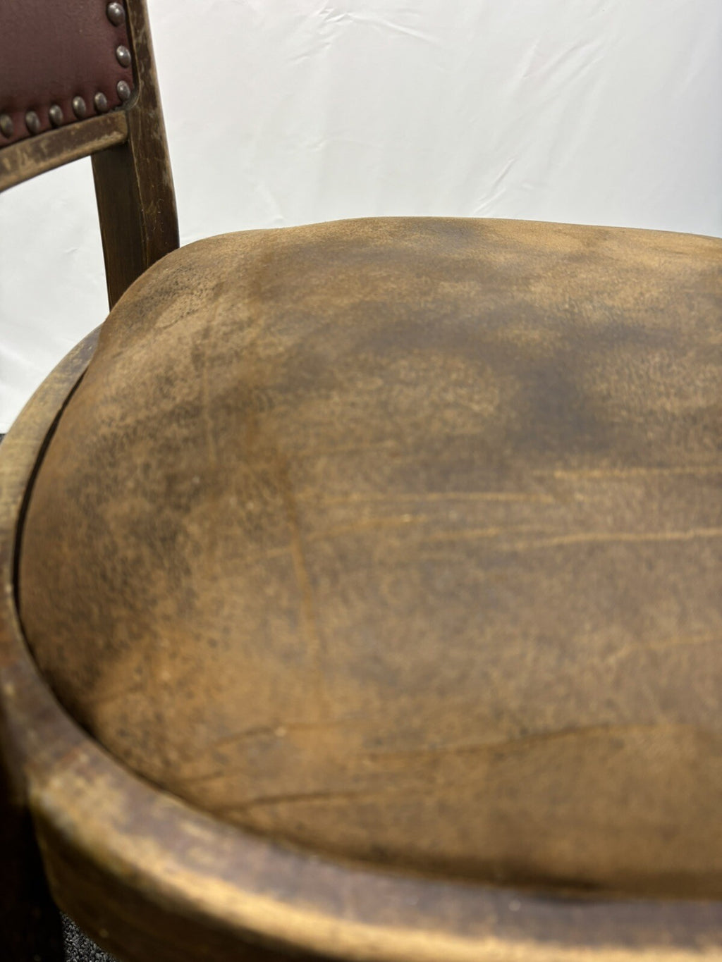 2er Set Küchenstuhl Esszimmer Holz Leder Art Deco Antik Vintage zur Restauration