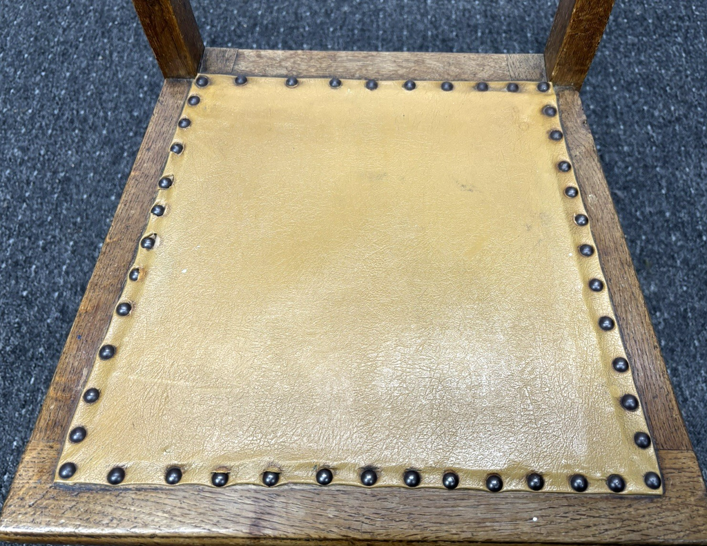 Küchenstuhl Massivholz Art Deco Leder Büro Schreibtisch Vintage