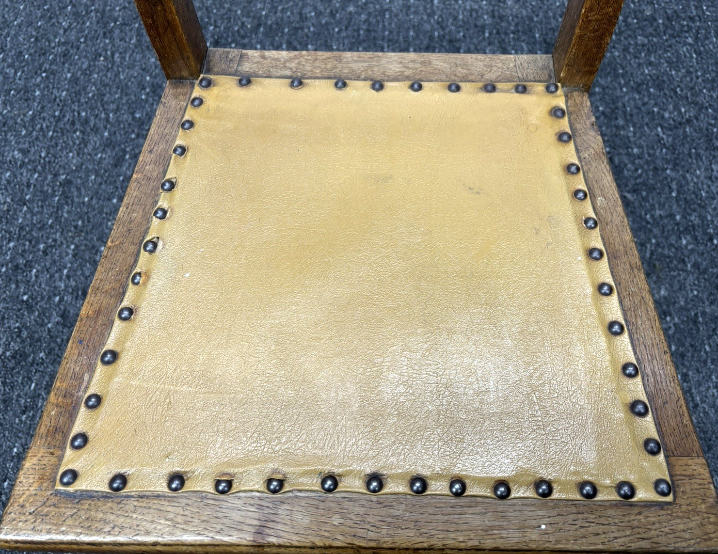 Küchenstuhl Massivholz Art Deco Leder Büro Schreibtisch Vintage