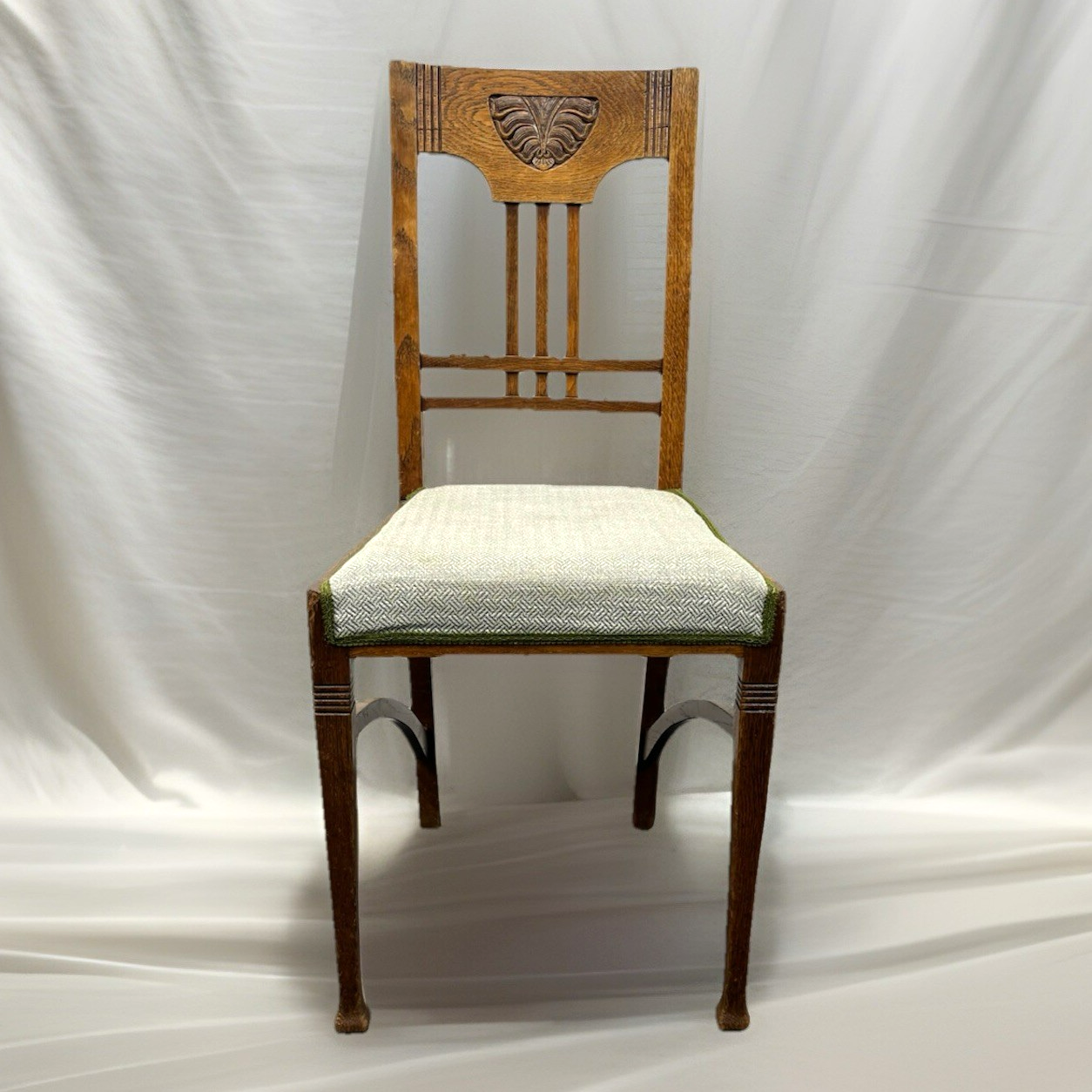 1 von 6 Holz Küchenstuhl Esszimmer Schnitzarbeiten Art Deco Vintage