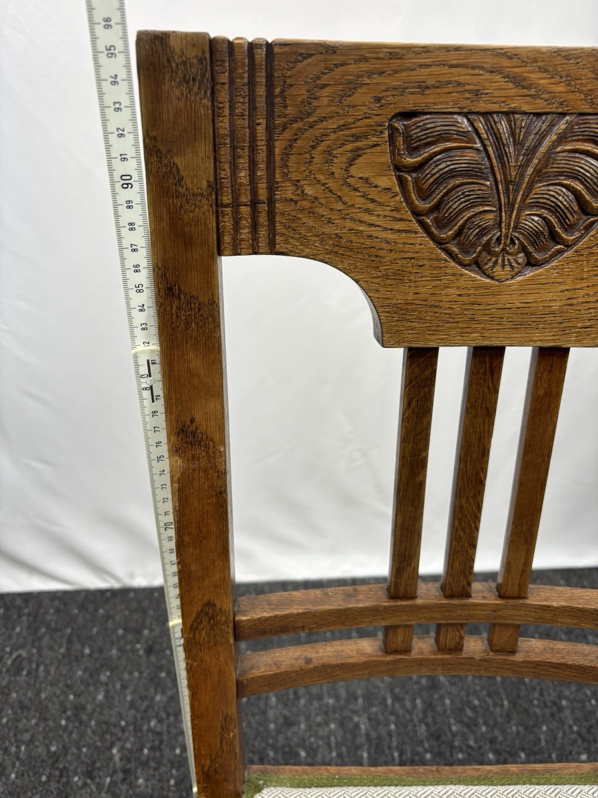 1 von 6 Holz Küchenstuhl Esszimmer Schnitzarbeiten Art Deco Vintage