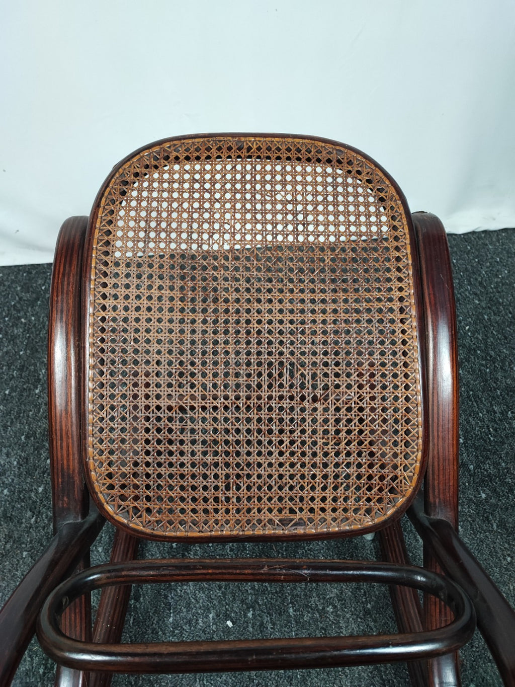 Original Thonet Schaukelstuhl Faulenzer Antik Bugholz Geflecht Jugendstil