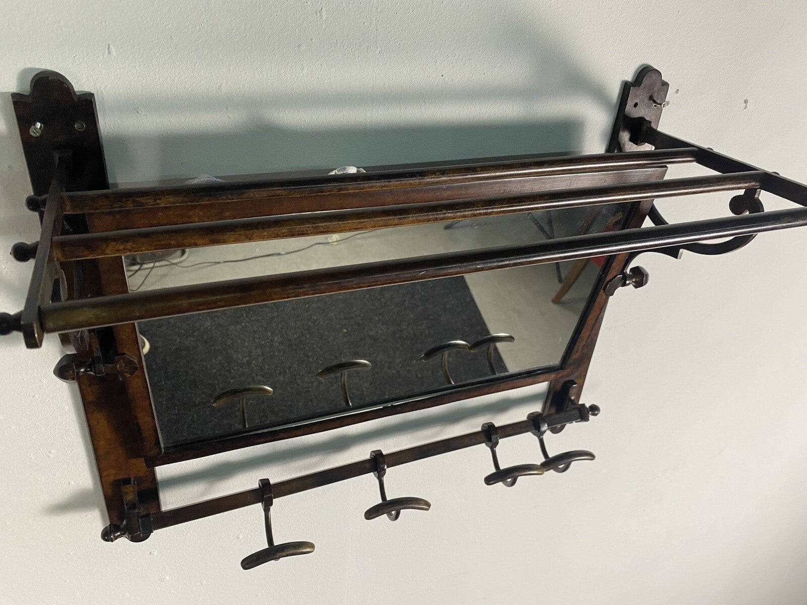 Wandgarderobe Stahlrohr Spiegel Bauhaus ArtDeco Jugendstil bronze