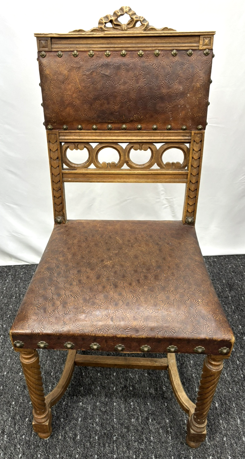 4er Stuhlset Esszimmer spanischer Stil Leder Art Deco Bauhaus für Bastler!