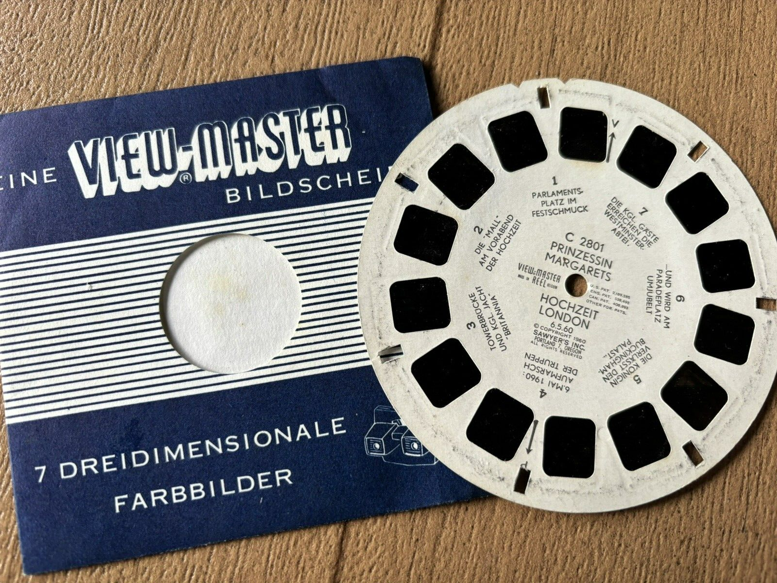 view-master, Prinzessin Margarets Hochzeit, Nr C 2801, viewmaster, guter Zustand