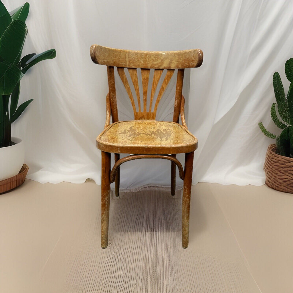 1 von 4 Kaffeehausstuhl Vollholz Art Deco Vintage für Bastler