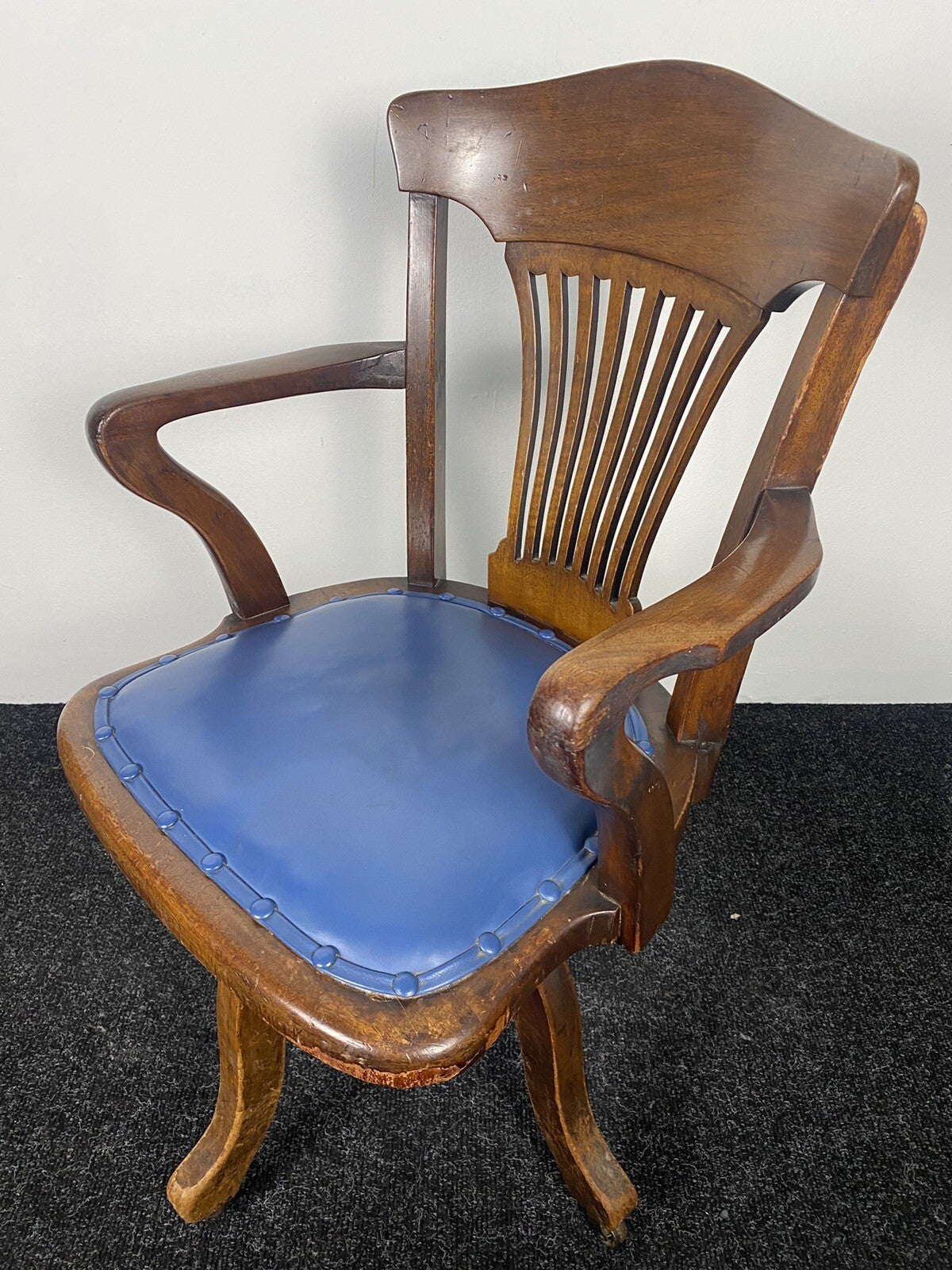 Amerikanischer Drehstuhl Officechair Büro Antik Art Deco