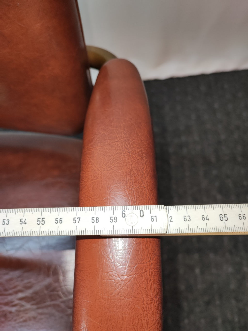 Vintage USA Bürostuhl 60er Drehstuhl Messing Leder Mid-Century Office Retro