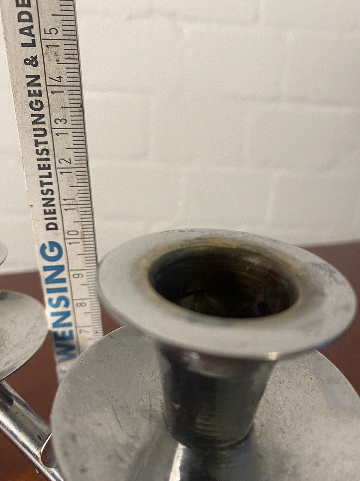 Kerzenständer, dreiflammig, Chrom, Art Deco