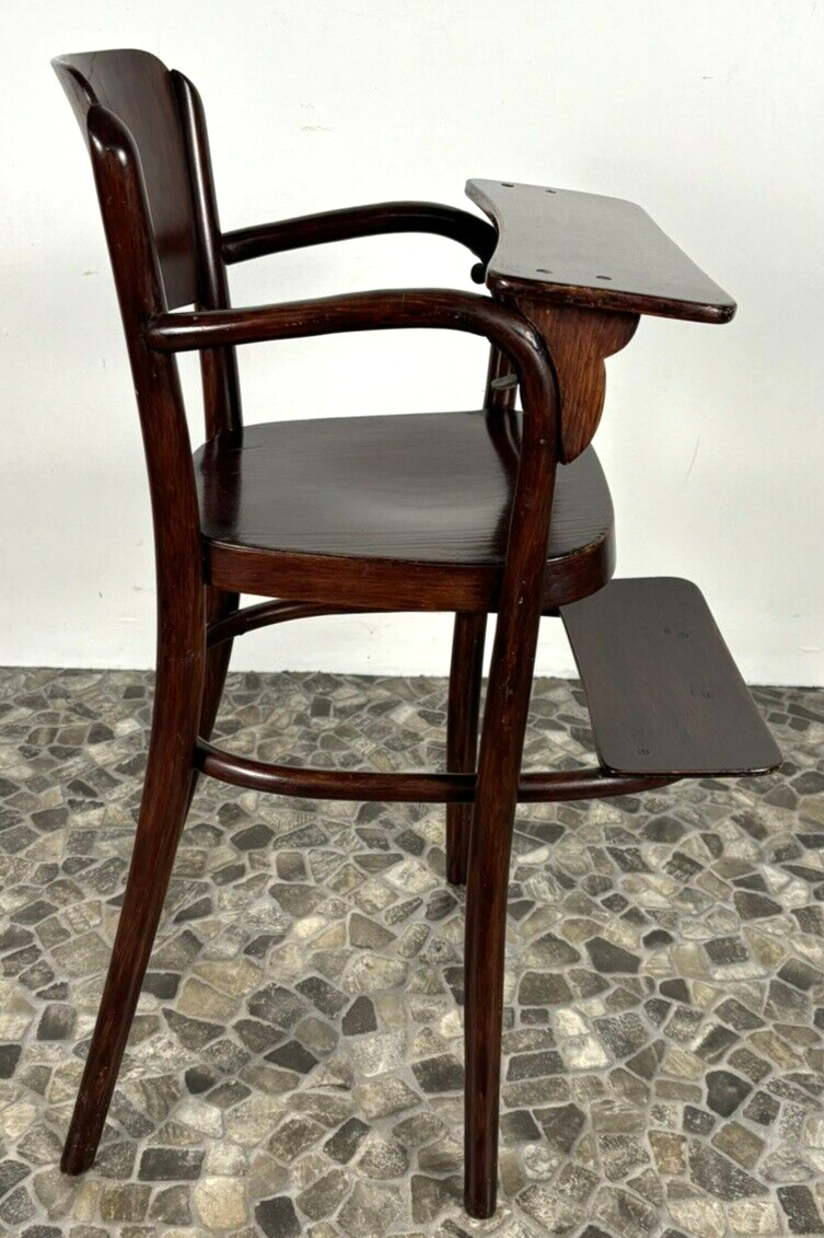Original Thonet Kinderstuhl Hochstuhl mit abnehmbaren Tisch Mahagoni Art Deco
