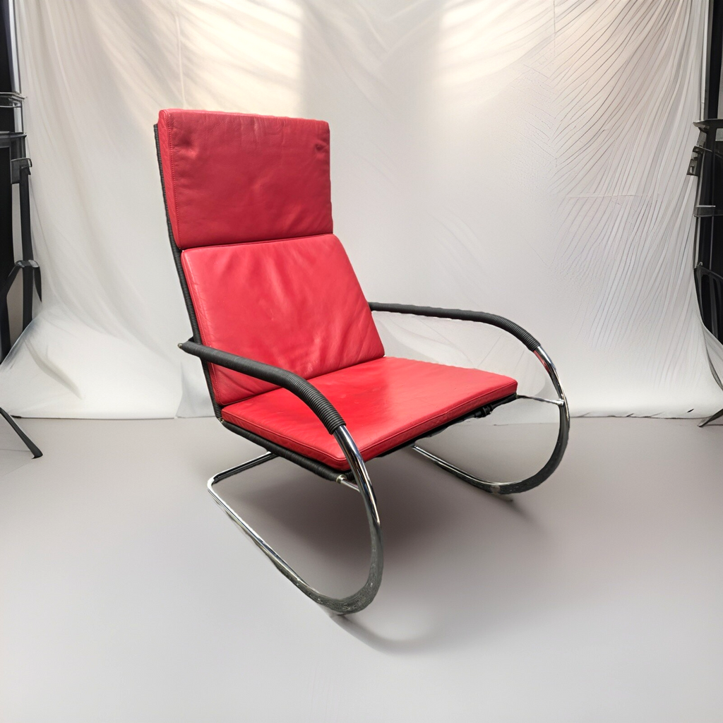 Freischwinger-Sessel Stahlrohrmöbel nach Entwurf Adolf Lorenz Art Deco Bauhaus