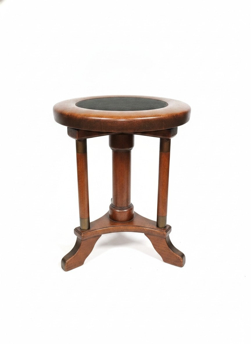 Klavierhocker Gründerzeit Drehhocker Massivholz höhenverstellbar Spindelhocker