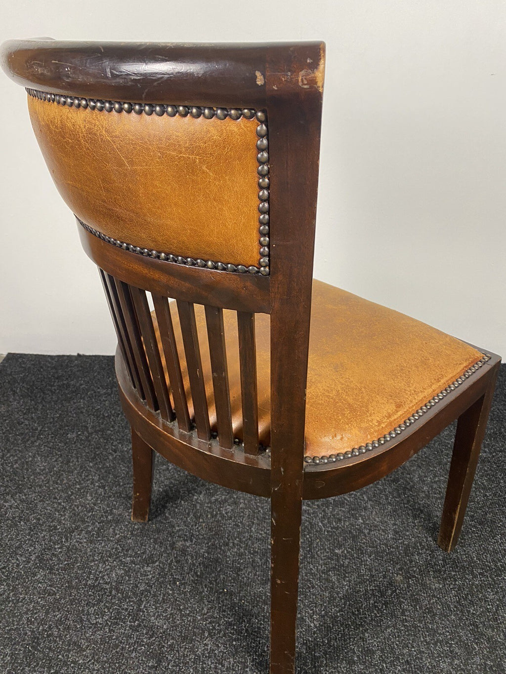 1 von 2 Hochlehnstuhl ArtDeco Leder extra breit, Büro, Esszimmer