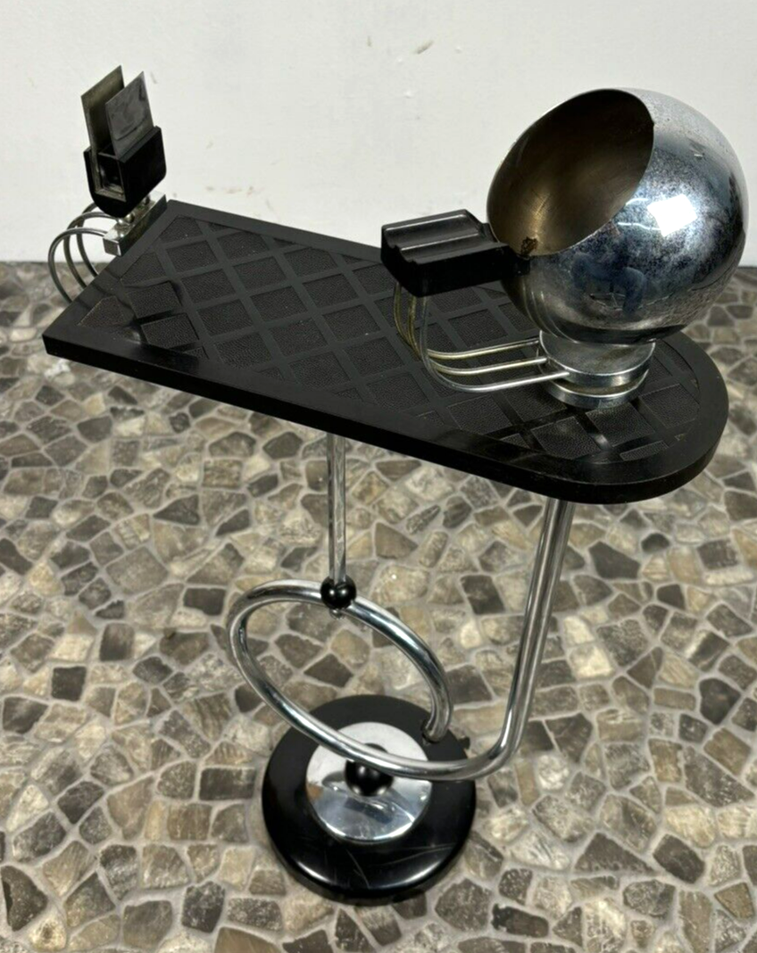 Rauchertisch Beistelltisch Stand Aschenbecher Stahlrohr Bauhaus Bakelit Chrom