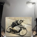 Bild/ Foto Motiv Motorrad Kreidler Antik 4tlg. auf Holzplatte ca 47x35cm Vintage