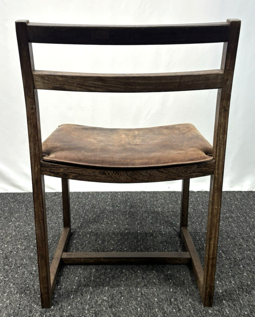 1 von 5 Skandinavischer Esszimmer Stuhl Midcentury Leder Holz Bauhaus Vintage 