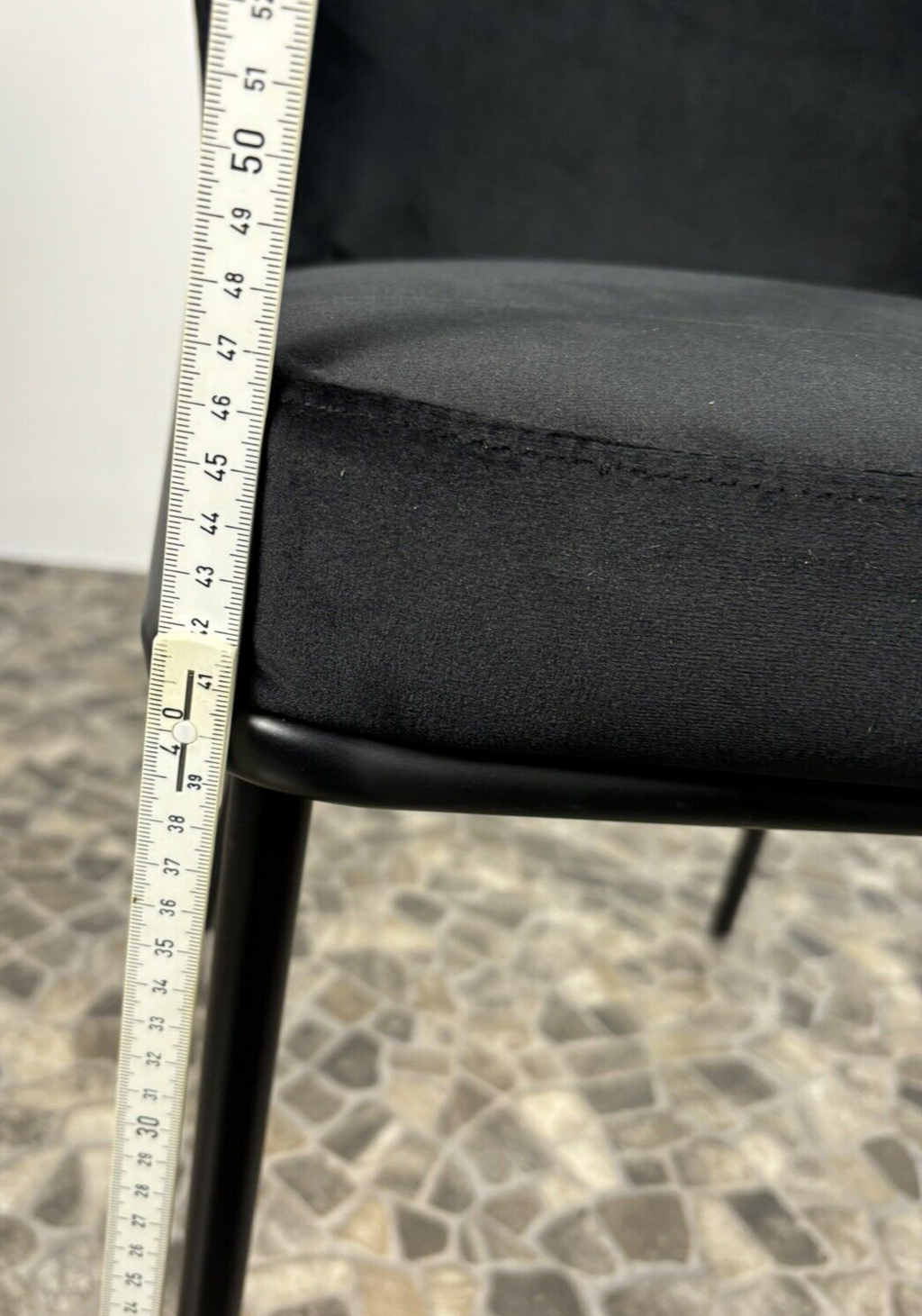 EICHHOLTZ Voltane Design Willis Esszimmerstuhl Mitternachtsblau Samtbez. Vintage
