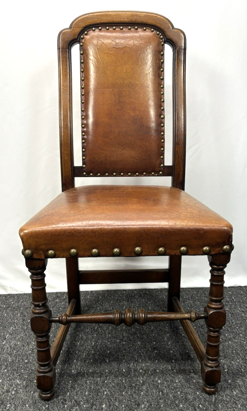 4er Set Esszimmerstuhl spanischer Stil Holz Leder Art Deco 