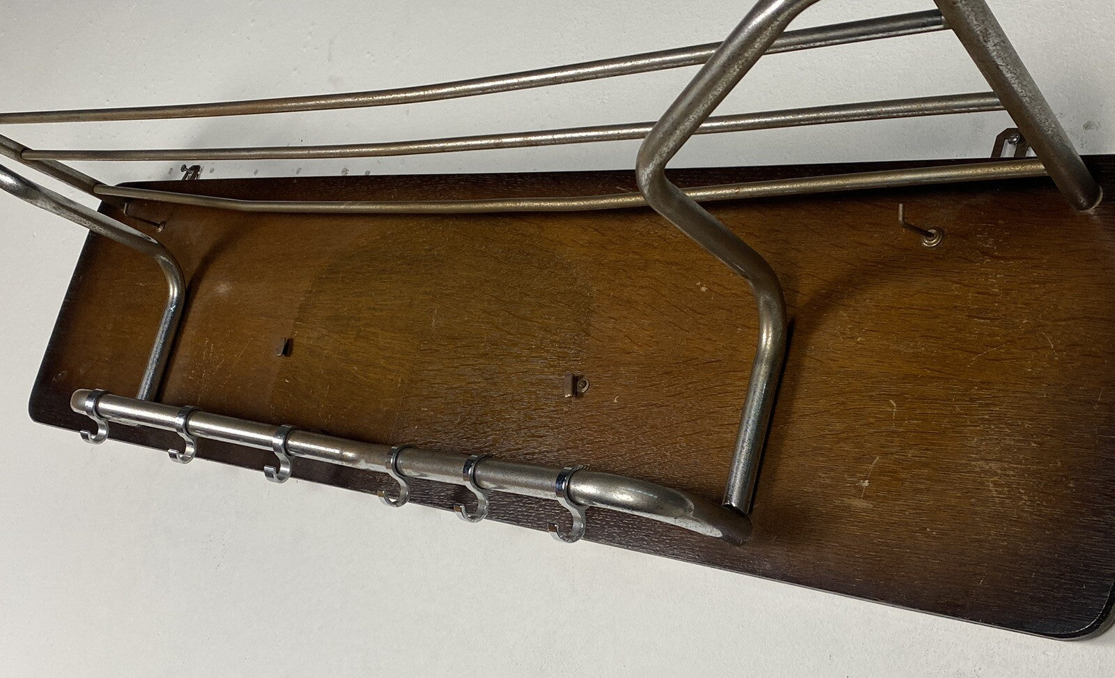 Wandgarderobe Stahlrohr Holz Bauhaus ArtDeco 