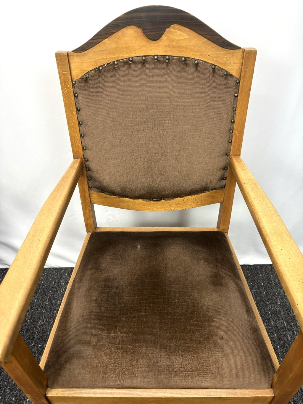 1 von 2 Armlehnstuhl Büro Esszimmer Art Deco Vintage Massivholz 