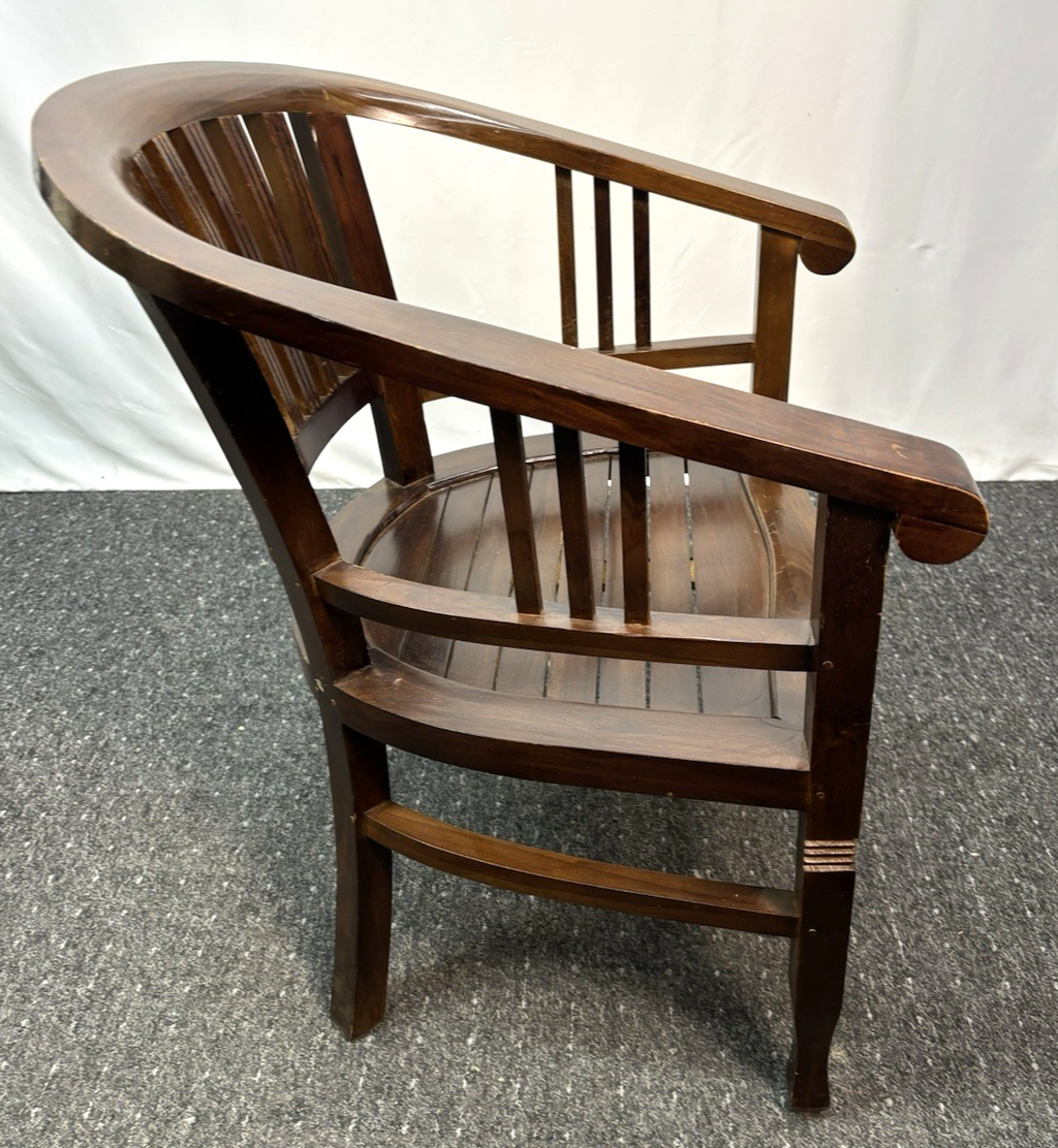 Teakholz Stuhl Kolonialstil Massivholz Armlehne Vintage Esszimmer Sessel 1