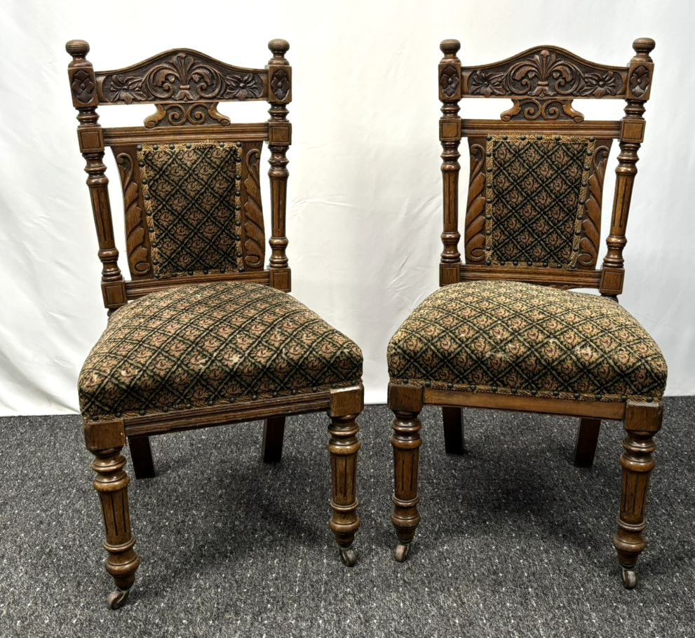6er Stuhlset Esszimmer Antik Barock Art Deco Massivholz Schnitzarbeiten rollbar