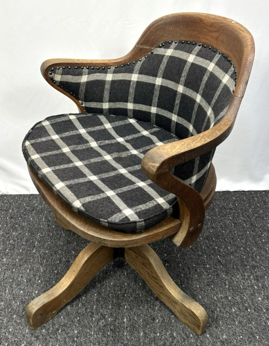 Amerikanischer Drehstuhl Büro Schreibtisch Officechair Art Deco Antik