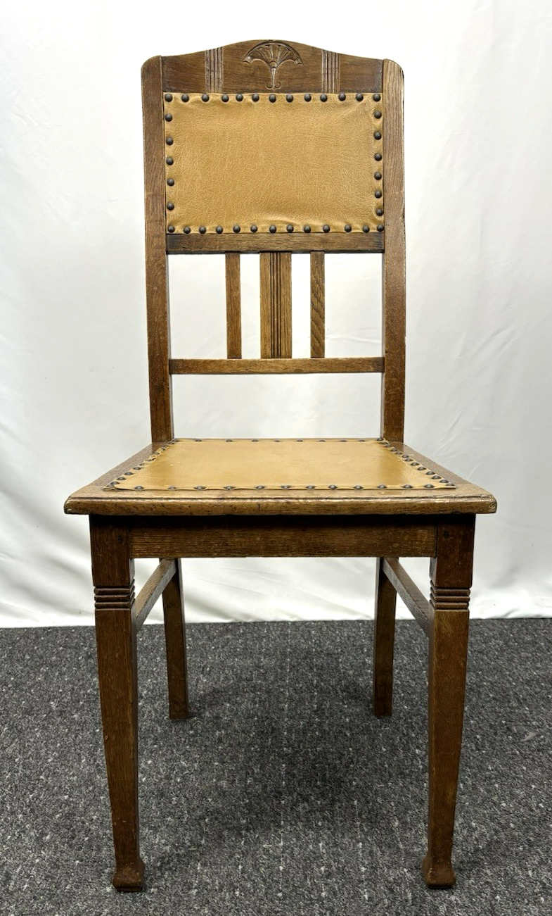 Küchenstuhl Massivholz Art Deco Leder Büro Schreibtisch Vintage