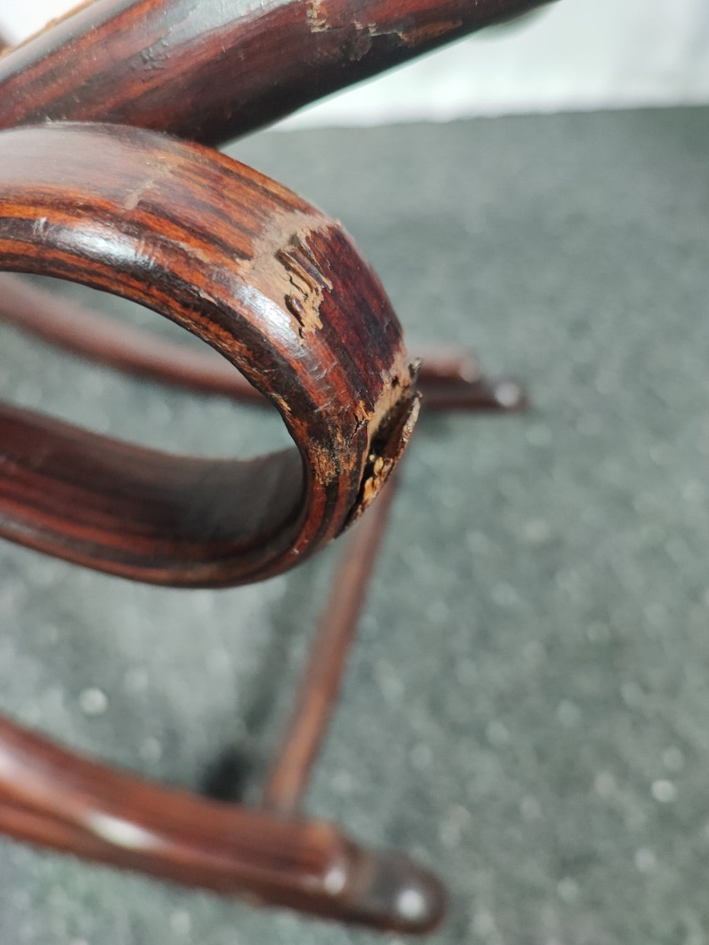 Original Thonet Schaukelstuhl Faulenzer Antik Bugholz Geflecht Jugendstil