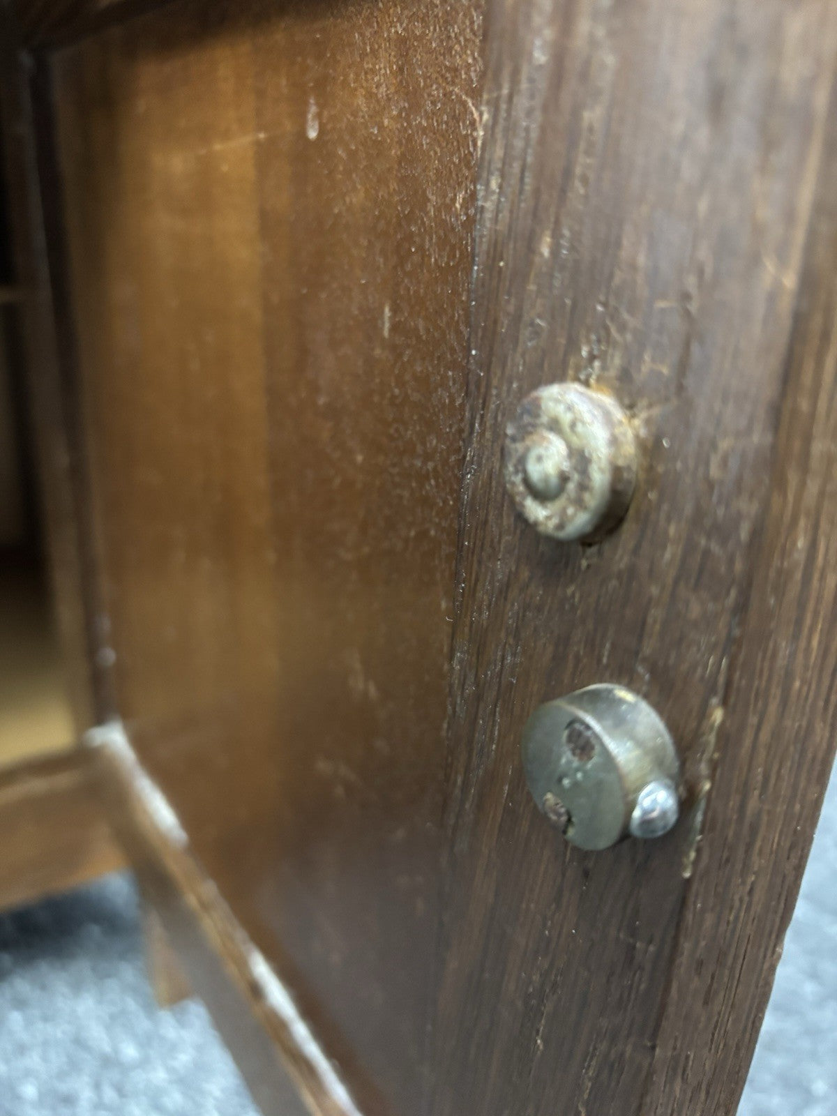 Anrichte Beistelltisch Kommode Schrank Art Deco Antik Holz Glas 65x40x34 cm