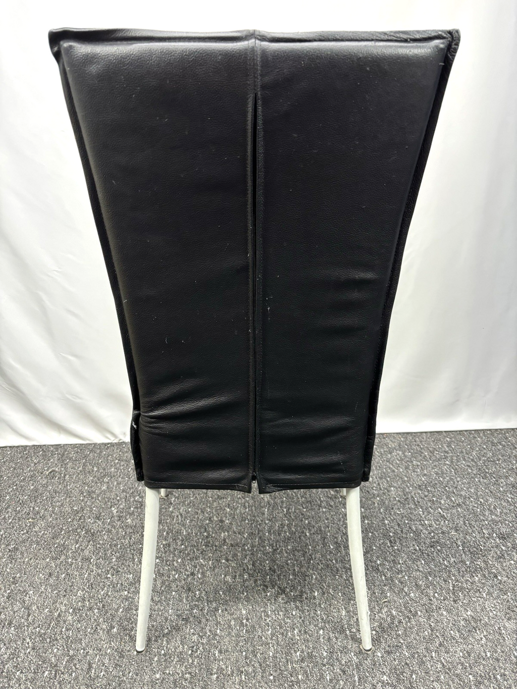 1 von 2 Hochlehner Esszimmer Stuhl Leder Vintage Stahlrohr schwarz Effezeta