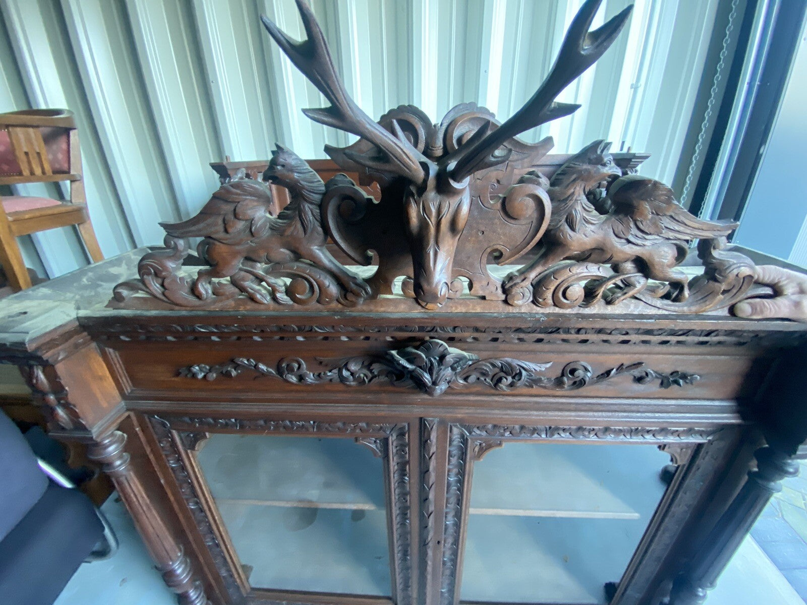 Prachtvoller Antiker Buffetschrank | Gründerzeit Aufsatzbuffet | Eiche massiv |