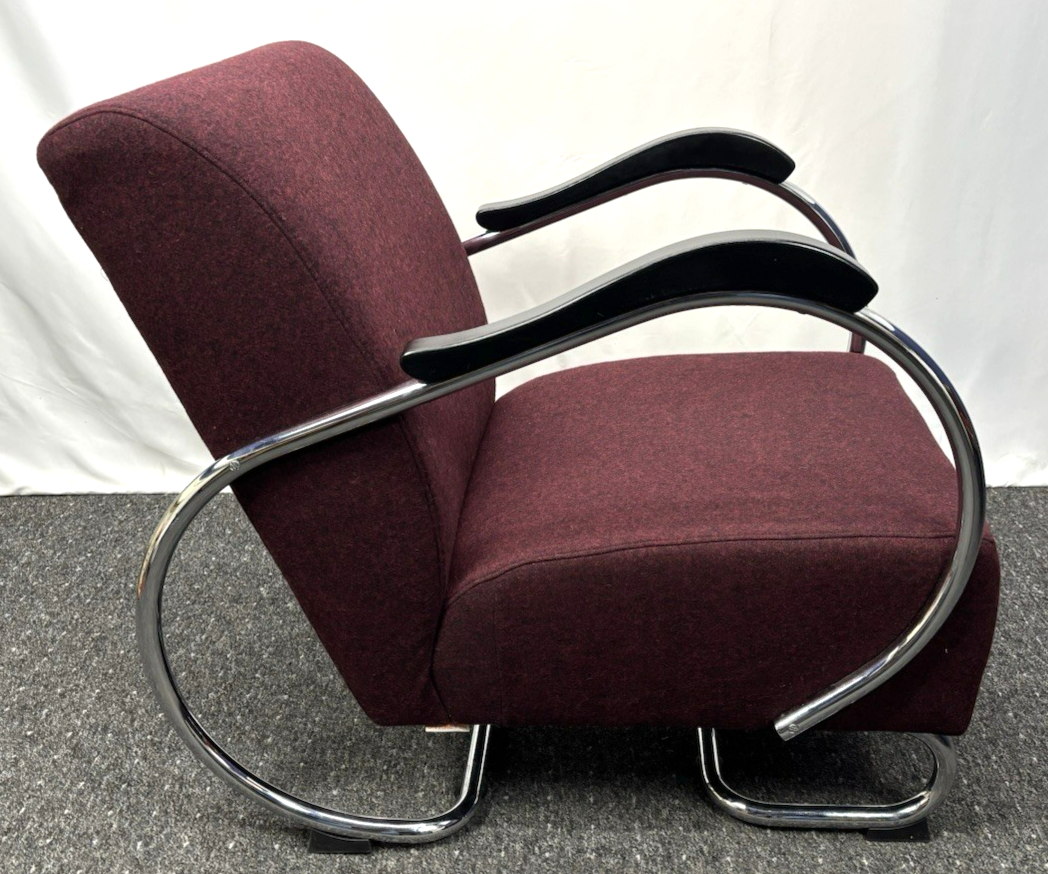 ORIGINAL DYKMEYER Sessel Stahlrohr neu bezogen Bauhaus Art Deco Polstersessel